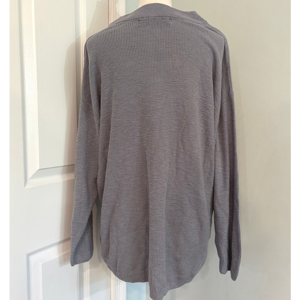 Free People FP beach Malibu Slouchy Oversized Gray Sweater Ribbed Size M Boho - Picture 16 of 16